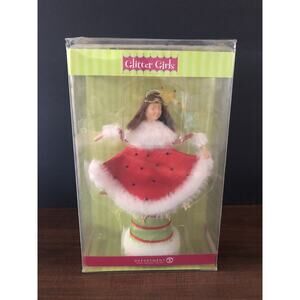 Vintage Department 56 Glitter Girls Christmas Tree Topper Whimsical Green Red 9”